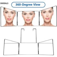 Okdeals 3 Chiều Trifold Gương Chải Lông Tốt Cho Du Lịch Cạo Râu Phòng Tắm Gia Đình 360° Gương cắt tóc
