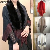 Okdeals Khăn choàng đan thời trang Áo choàng dạ hội Mùa đông ấm áp
