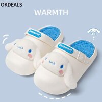 Okdeals Sanrio Hello Kitty Kuromi Dép, Hoạt Hình Kawaii Sanrio Cinnamoroll Giày Gia Đình, Dép Sang Trọng Dễ Thương Ấm Áp Chống Thấm Nước Mùa Đông