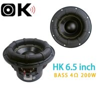 OKDIY Loa bass Loa sub HK 6.5 inch 4ohm 200W Dành Cho Chỉnh Âm Thanh Xe Hơi Động Cơ Nam Châm Cao Cấp