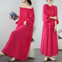 Oladivi Plus Size Nữ Dài Tay Dáng Rộng Oversize Váy Thu Đông 2024 Áo Dài 9812 N515