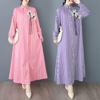 Oladivi Plus Size Nữ Dài Tay Dáng Rộng Oversize Váy Xuân Thu Áo Dài 8586 C047
