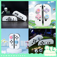 Oled/V1/V2 Set Nút Bọc / Nút Dán Dành Cho Analog Joycon Nintendo Switch – Phong Cách Skull & Flower