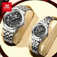 OLEVS Đồng hồ cặp đôi chính hãng mặt số Stainless steel strap thời trang chống thấm nước dạ thời trang lịch 6021