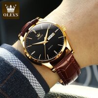 OLEVS Đồng Hồ Nam Chính Hãng Dây Da Chống Nước Cao Cấp Đồng Hồ Đeo Tay Nam Thời Trang Đẹp