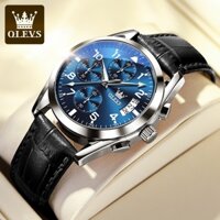 OLEVS Đồng hồ nam chính hãng dây da bò Chống thấm nước sâu hiệu ứng phát sáng 2878