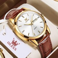 OLEVS Đồng Hồ Nam Dạ Quang Nhiều Màu Tuỳ Chọn Dây Da Chống Nước Phong Cách Doanh Nhân