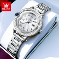OLEVS Đồng Hồ Nữ Chính Hãng Quartz Không Thấm Nước Lịch Phát Sáng Thép Không Gỉ Thời Trang 5588