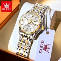 OLEVS Đồng hồ nữ Chống nước Lịch kép Dạ quang Thép không gỉ Quartz 5513