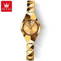 Olevs Đồng Hồ Nữ Chống Thấm Nước Xác Thực Lịch Thạch Anh Nhật Bản Chất Liệu Thép Vonfram Đồng Hồ Vàng Hoa Hồng Dạ Quang Thời Trang 7007