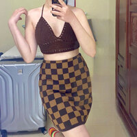 Oli2hand A1 CŨ Áo len móc Crochet Crop Top