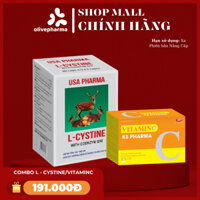 Olive Pharma - Combo Vitamin trọn bộ Vitamin C 500 Takarai + Viên uống L-Cystine hỗ trợ sức khỏe cho người lớn