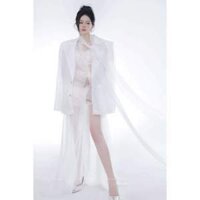 OLIVE R - Set chụp hình nàng thơ màu trắng Set áo blazer thướt tha chụp hình studio cao cấp