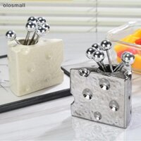 [Olo] 6 Cái Nĩa Trái Cây Có Thể Tái Sử Dụng Bánh Salad Thực Phẩm Chọn Bộ Đồ Ăn Gia Đình Thép Không Gỉ Dễ Thương Cao Cấp Sáng Tạo Lưu Trữ Có Thể VN