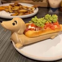[Olo] Khay Dachshund Vui Chó Nóng Sushi Khay Phục Vụ Kẹo Món Ăn Dachshund Đĩa Ăn Bánh Sandwich Hình Dễ Thương Puppy Đĩa Ăn VN