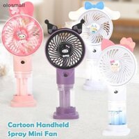 [Olo] Quạt cầm tay cầm tay hoạt hình dễ thương Kuromi Hello Kitty Giai điệu Quạt phun sương nước Du lịch mùa hè Cắm trại ngoài trời Quạt Mini VN