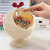 [Olo] Thùng rác để bàn Hộp đựng kẹp tóc Mini Bát đựng phụ kiện tóc tròn bằng nhựa có nắp VN
