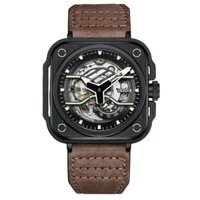OLTO-8 IRON-EX Square Skeleton Automatic Watch Brown