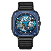 OLTO-8 IRON-EX Square Skeleton Automatic Watch Blue