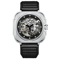 OLTO-8 IRON-EX Square Skeleton Automatic Watch Silver