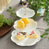 Olympia 2 Or 3 Tier Glass Cake Plate Stand Server 3Gold