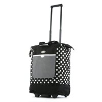 Olympia Luggage Rolling Printed Shopper Tote, Black, One Size