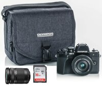 Olympus OM-D E-M10 Mark III (Mark 3) Mirrorless Digital Camera [Black] Body + M.Zuiko Digital ED 14-42mm f/3.5-5.6 EZ Lens (Black) + M.Zuiko Digita...