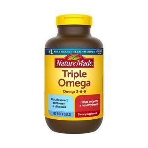 Viên uống hỗ trợ tim mạch, chống lão hóa Nature Made Triple Omega 3-6-9- 180 viên