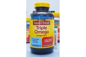 Viên uống hỗ trợ tim mạch, chống lão hóa Nature Made Triple Omega 3-6-9- 180 viên
