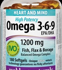 OMEGA 3-6-9 -SUPPORTS HEART HEALTH -WEBBER NATURALS .SẢN XUẤT CANADA