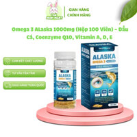 Omega 3 ALaska 1000mg (Hộp 100 Viên) - Dầu Cá, Coenzyme Q10, Vitamin A, D, E