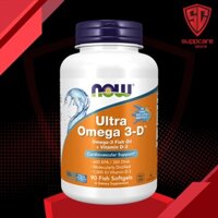 Omega 3 + D3 | Now Ultra Omega 3-D [90 - 180 Viên] | Dầu Cá Hàm Lượng Cao + Vitamin D3 ( 1000 IU) - Bổ Mắt Tăng Đề Kháng