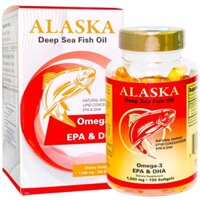 Omega-3 EPA & DHA Alaska, hỗ trợ nâng cáo thị lực, chống oxy hóa tế bào (Hộp 100 viên)