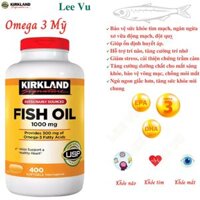 Omega 3 Mỹ Kirkland Signature Fish Oil 1000mg Hỗ trợ sức khỏe não bộ, hệ thần kinh, Tim mạch, Khớp, Bổ mắt, Làm đẹp da và Tăng sức khỏe tổng thể