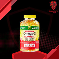 Omega 3 | Spring Valley Omega 3 [1000MG] [60 - 120 - 180 viên] Dầu Cá Hàm Lượng Cao Bổ Mắt Sáng Mắt - Chính Hãng Mỹ