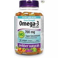 Omega 3 Webber Naturals 700 mg 100 viên date 2027-2028, dầu cá tinh khiết made in Canada