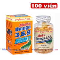 Omega 3,6,9 Alaska 1000Mg, nhập khẩu từ Mỹ, tốt cho tim mạch, tốt cho não bộ, tốt cho mắt, hộp100 viên