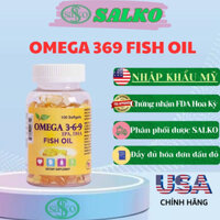 Omega 369 Fish Oil, (Chính hãng Mỹ), viên uống giúp bổ mắt, bổ tim mạch, bổ não. 100 viên