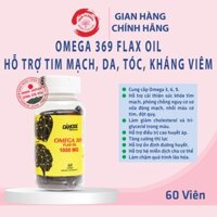 Omega 369 Flax Oil – Hỗ Trợ Tim Mạch, Da, Tóc, Kháng Viêm - lọ 60 viên - nhập Mỹ