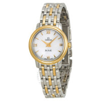 Omega 424.20.24.60.05.001 De Ville Prestige Mother of Pearl Dial Stainless Steel and 18kt Yellow Gold Ladies Watch 42420246005001