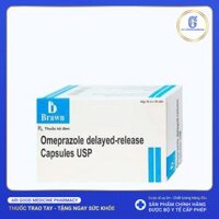 Omeprazole Delayed-Release Capsules USP 20mg trị loét dạ dày, tá tràng (10 vỉ x 10 viên)