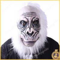 Omg * Animal Baboon cho đầu Mũ bảo hiểm khỉ cao su có tóc trắng cho trang phục Halloween Tiệc kinh dị Người lớn