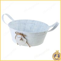 Omg * Bình mạ kẽm trang trại Thùng thiếc cổ điển Hộp đựng hoa bằng kim loại