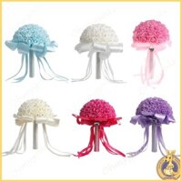 Omg * Bó hoa cưới cho cô dâu hoặc phù dâu Hoa hồng pha lê Cô dâu phù dâu Bó hoa tay nhân tạo Flo giả