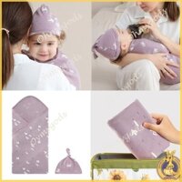 Omg * Chăn quấn trẻ em có mũ cho bé 0-3 tháng tuổi Unisex Cotton quấn tã trẻ sơ sinh Bộ quấn tã cho bé gái sơ sinh