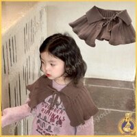 Omg * Dây buộc cổ giả có thể tháo rời Khăn choàng đan màu trơn Hàn Quốc cho bé gái