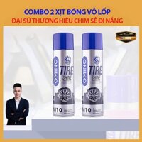 [OMINO] Combo 2 bình xịt dưỡng bóng vỏ lốp ô tô M10 500ml, chai lọ xịt phục hồi lốp xe oto cao cấp, nhựa đen