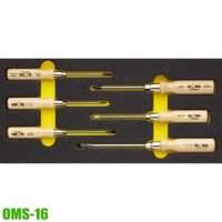 OMS-16 bộ tua vít cán gỗ cho tủ đồ nghề gồm 6 cây dẹt và hoa thị