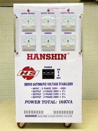 Ổn áp hanshin 3 pha 10kva (260v - 430v) dây đồng.