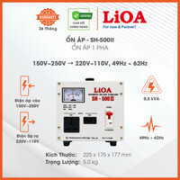 Ổn Áp LiOA 1 Pha mã SH-500II 0,5kVA 500VA. Điện Áp Vào 150V÷250V, Điện Áp Ra 220V÷110V. Bh 3 năm